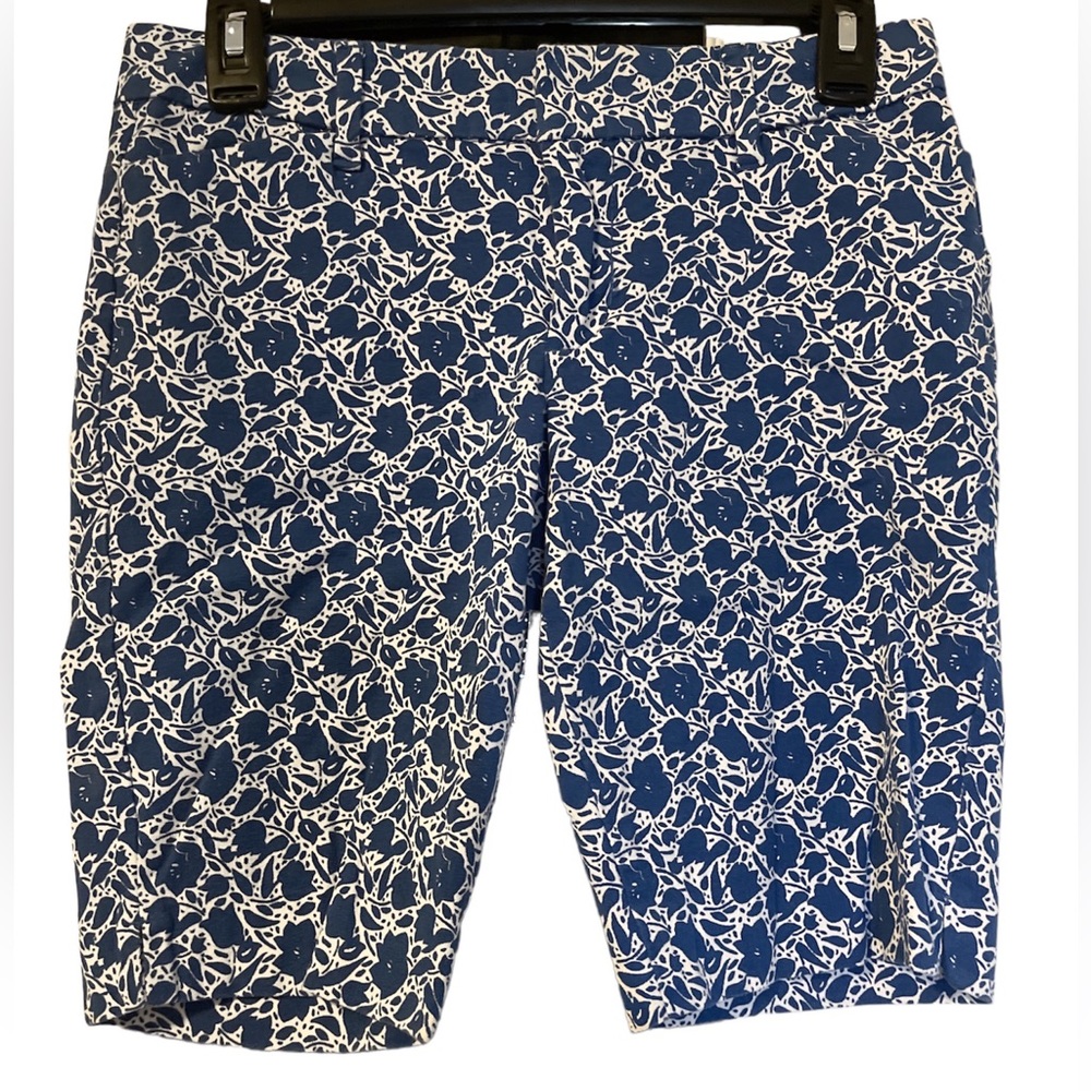 Old Navy Blue and White Floral Bermuda Shorts